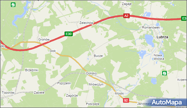 mapa Bucze gmina Lubrza, Bucze gmina Lubrza na mapie Targeo