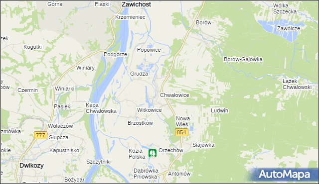 mapa Chwałowice gmina Radomyśl nad Sanem, Chwałowice gmina Radomyśl nad Sanem na mapie Targeo