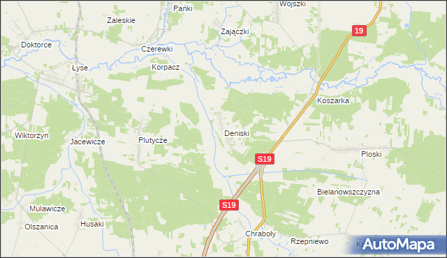 mapa Deniski, Deniski na mapie Targeo