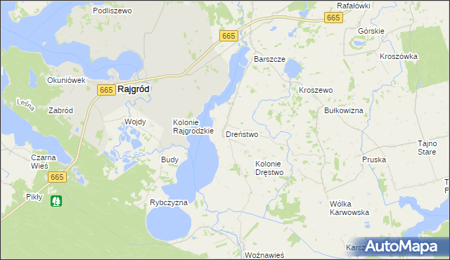 mapa Dreństwo, Dreństwo na mapie Targeo