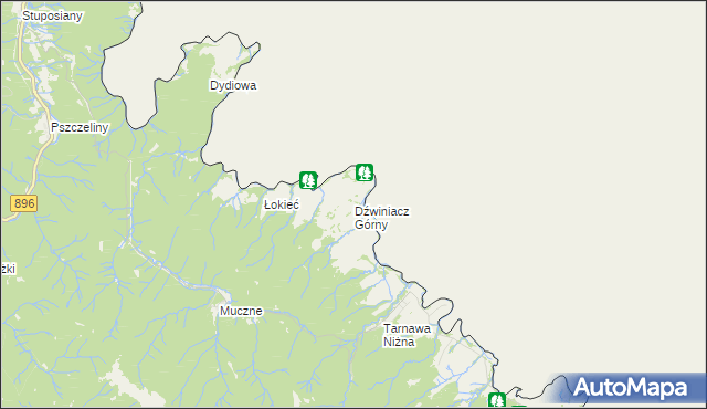 mapa Dźwiniacz Górny, Dźwiniacz Górny na mapie Targeo