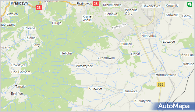 mapa Grochowce, Grochowce na mapie Targeo