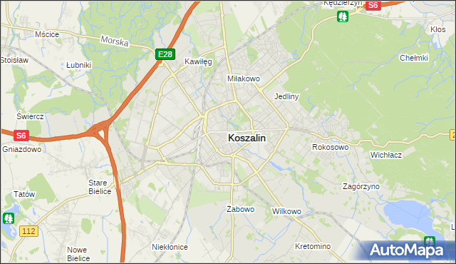 mapa Koszalina, Koszalin na mapie Targeo