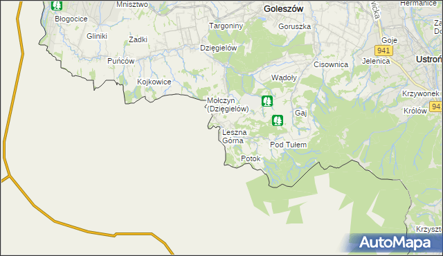 mapa Leszna Górna, Leszna Górna na mapie Targeo