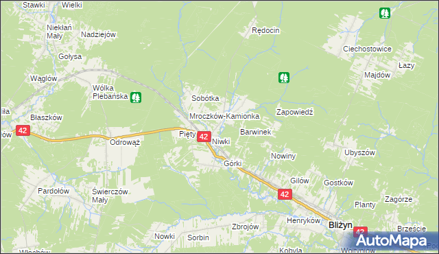 mapa Mroczków, Mroczków na mapie Targeo