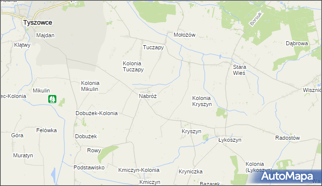 mapa Nabróż-Kolonia, Nabróż-Kolonia na mapie Targeo