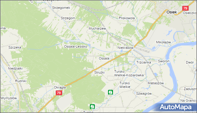 mapa Ossala, Ossala na mapie Targeo