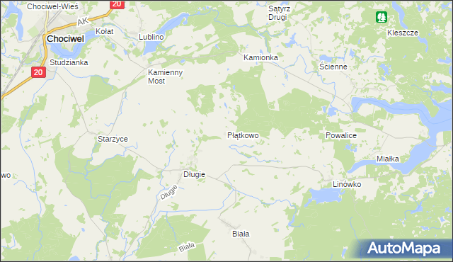 mapa Płątkowo, Płątkowo na mapie Targeo