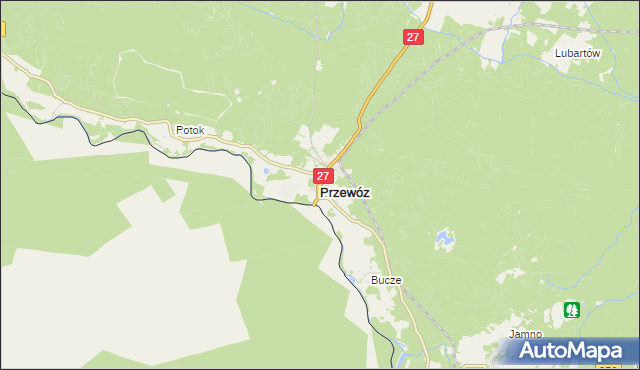 mapa Przewóz powiat żarski, Przewóz powiat żarski na mapie Targeo