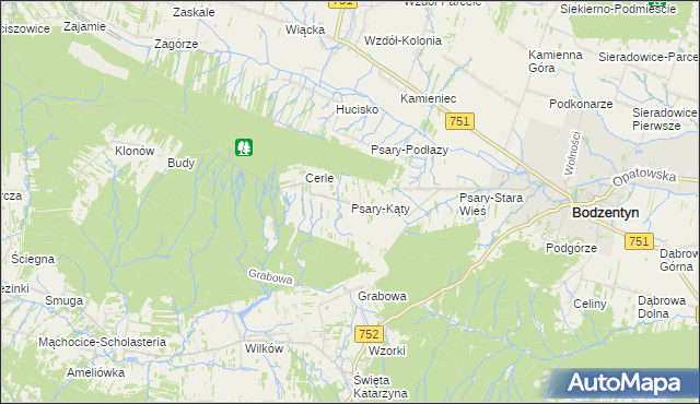 mapa Psary-Kąty, Psary-Kąty na mapie Targeo