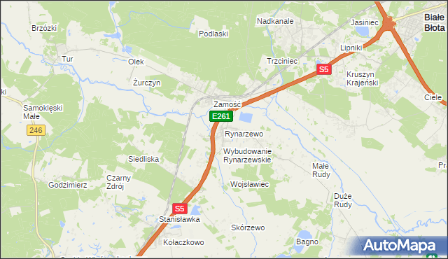 mapa Rynarzewo, Rynarzewo na mapie Targeo