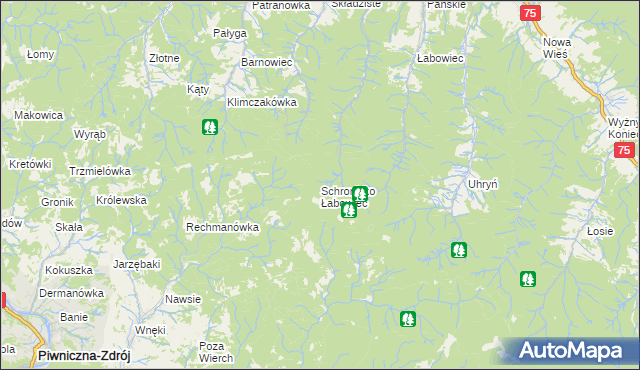 mapa Schronisko Łabowiec, Schronisko Łabowiec na mapie Targeo