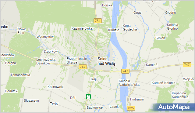 mapa Solec nad Wisłą, Solec nad Wisłą na mapie Targeo