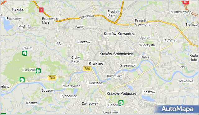 mapa Stare Miasto gmina Kraków, Stare Miasto gmina Kraków na mapie Targeo