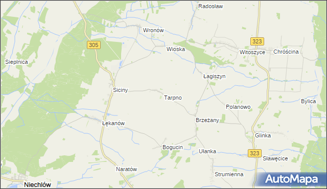 mapa Tarpno gmina Niechlów, Tarpno gmina Niechlów na mapie Targeo