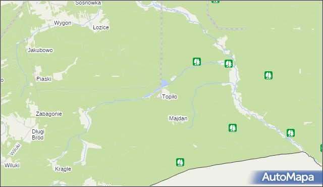 mapa Topiło, Topiło na mapie Targeo