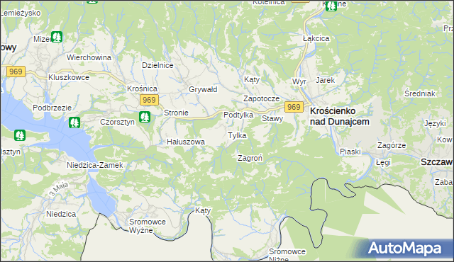 mapa Tylka, Tylka na mapie Targeo