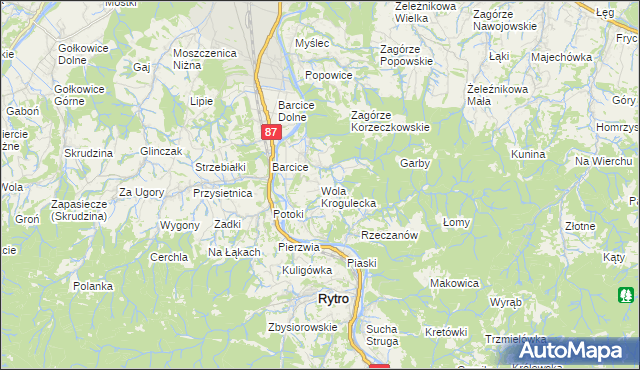 mapa Wola Krogulecka, Wola Krogulecka na mapie Targeo