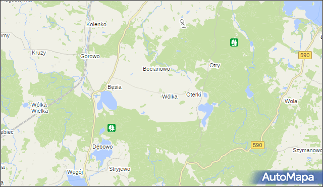 mapa Wólka gmina Kolno, Wólka gmina Kolno na mapie Targeo