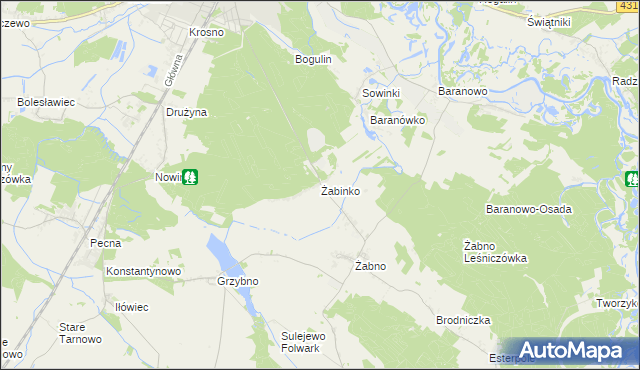 mapa Żabinko, Żabinko na mapie Targeo