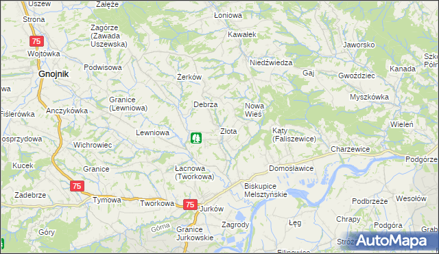 mapa Złota gmina Czchów, Złota gmina Czchów na mapie Targeo