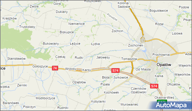 mapa Jałowęsy, Jałowęsy na mapie Targeo