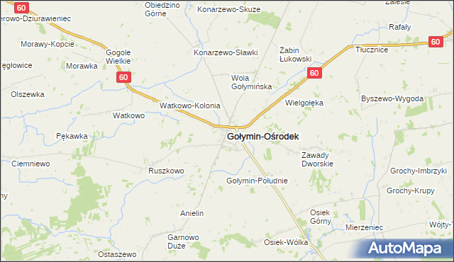 mapa Gołymin-Ośrodek, Gołymin-Ośrodek na mapie Targeo