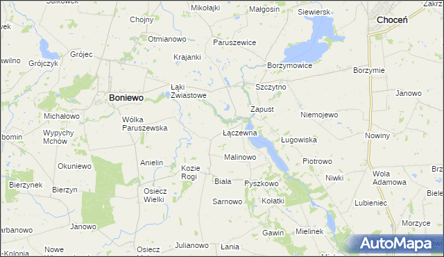 mapa Łączewna gmina Boniewo, Łączewna gmina Boniewo na mapie Targeo
