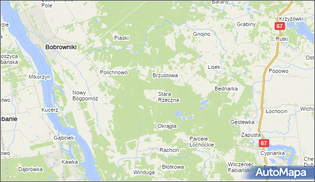 mapa Stara Rzeczna, Stara Rzeczna na mapie Targeo