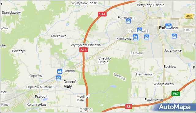 mapa Chechło Drugie, Chechło Drugie na mapie Targeo