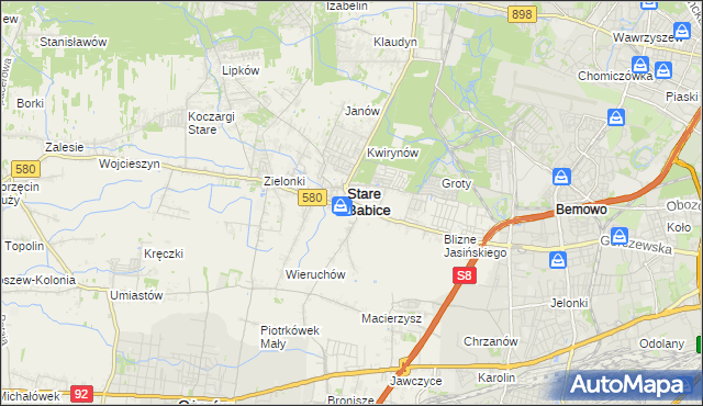 mapa Babice Nowe, Babice Nowe na mapie Targeo