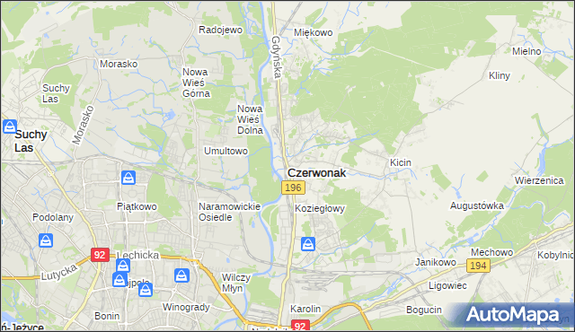 mapa Czerwonak, Czerwonak na mapie Targeo