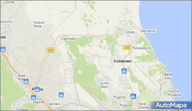 mapa Dębogórze, Dębogórze na mapie Targeo
