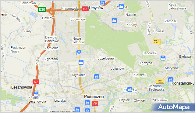 mapa Józefosław, Józefosław na mapie Targeo
