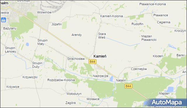 mapa Kamień powiat chełmski, Kamień powiat chełmski na mapie Targeo