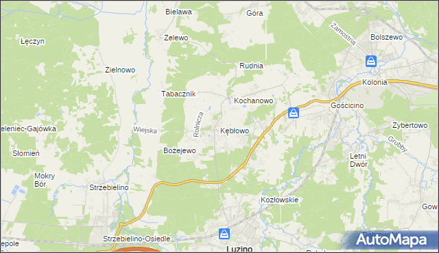 mapa Kębłowo gmina Luzino, Kębłowo gmina Luzino na mapie Targeo