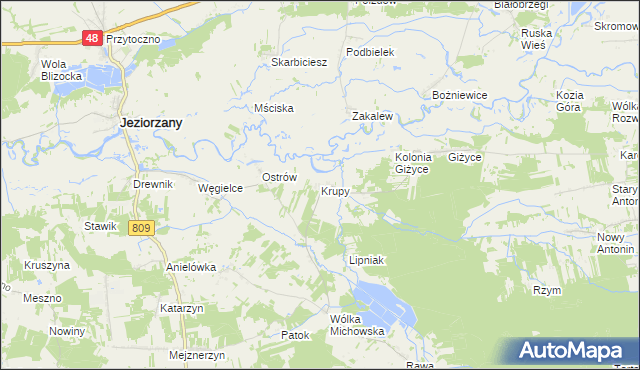 mapa Krupy gmina Michów, Krupy gmina Michów na mapie Targeo