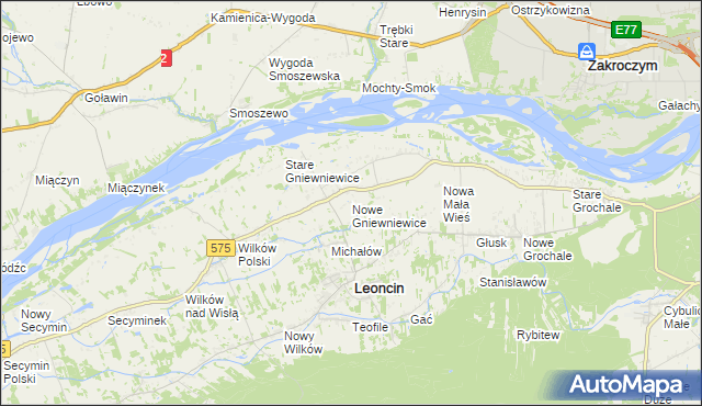 mapa Nowe Gniewniewice, Nowe Gniewniewice na mapie Targeo