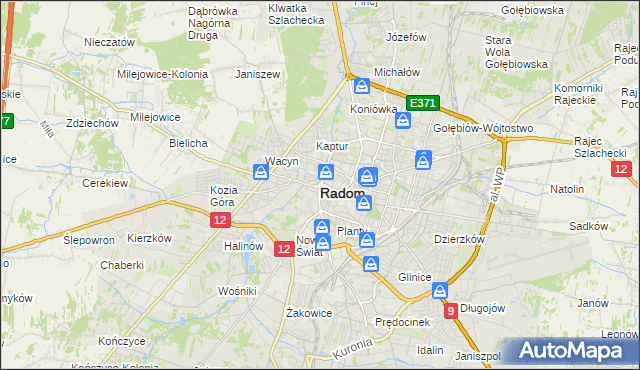 mapa Radomia, Radom na mapie Targeo