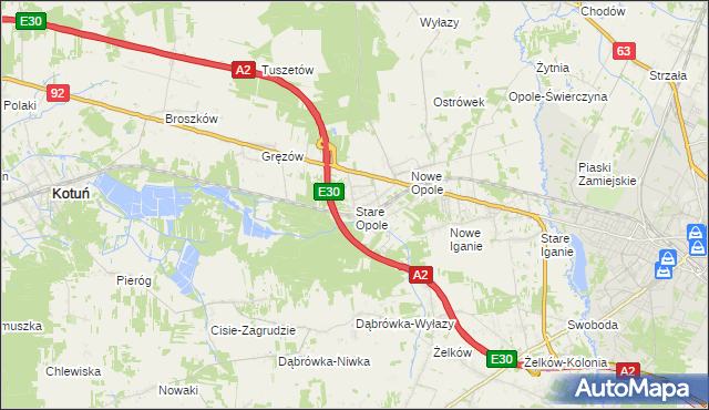 mapa Stare Opole, Stare Opole na mapie Targeo