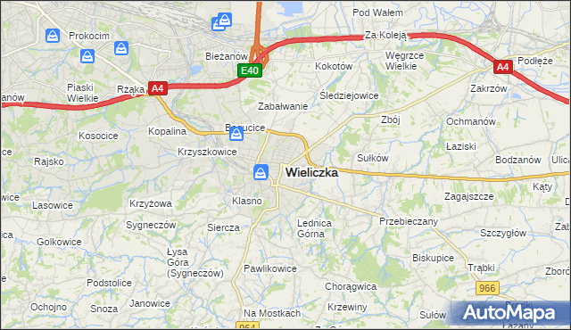 mapa Wieliczka, Wieliczka na mapie Targeo