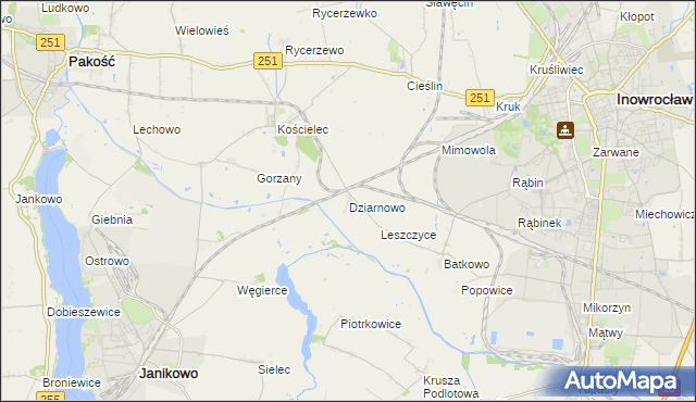 mapa Dziarnowo gmina Pakość, Dziarnowo gmina Pakość na mapie Targeo