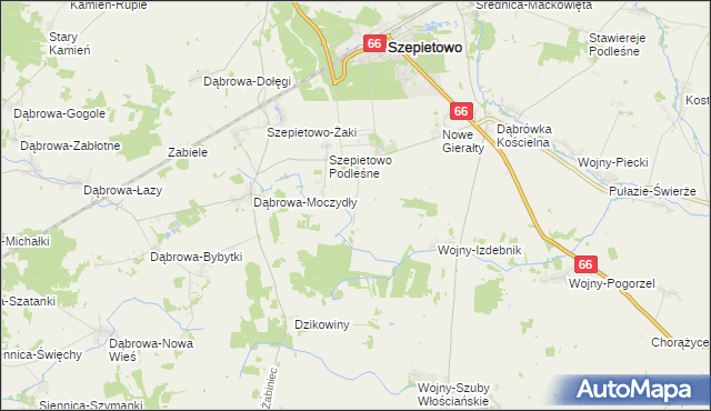 mapa Nowe Szepietowo Podleśne, Nowe Szepietowo Podleśne na mapie Targeo