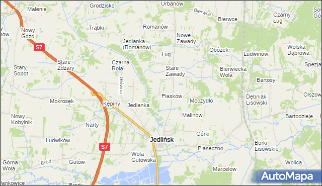 mapa Płasków, Płasków na mapie Targeo