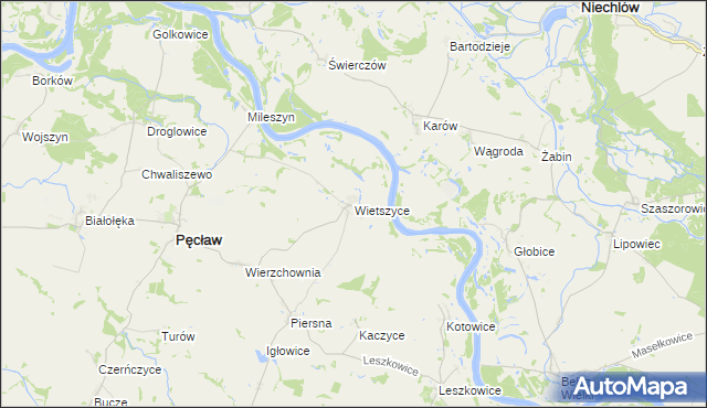 mapa Wietszyce, Wietszyce na mapie Targeo