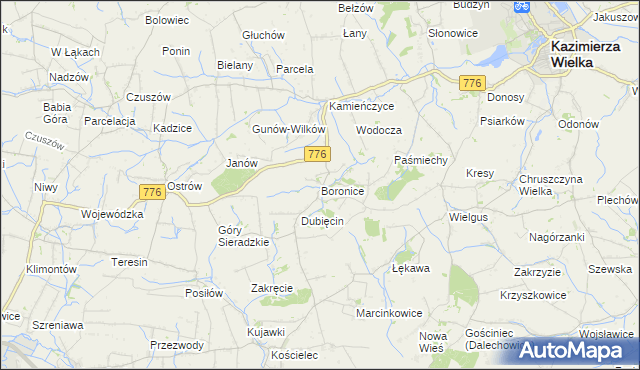 mapa Boronice, Boronice na mapie Targeo