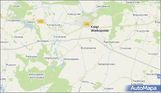 mapa Brzóstownia, Brzóstownia na mapie Targeo