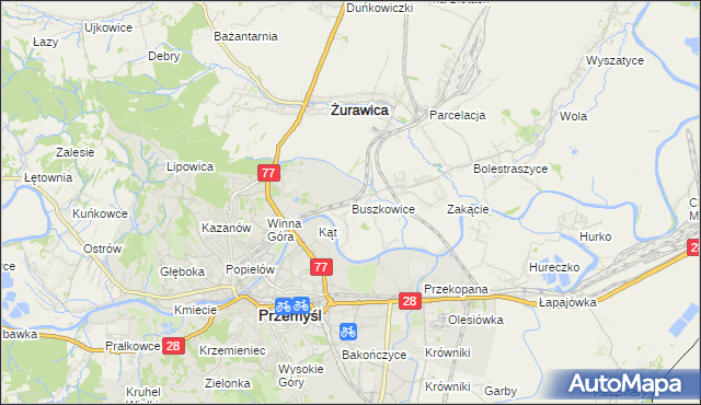 mapa Buszkowice gmina Żurawica, Buszkowice gmina Żurawica na mapie Targeo