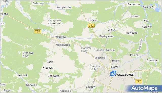 mapa Danków Duży, Danków Duży na mapie Targeo