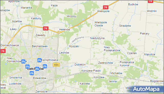 mapa Dobiecin-Kolonia, Dobiecin-Kolonia na mapie Targeo